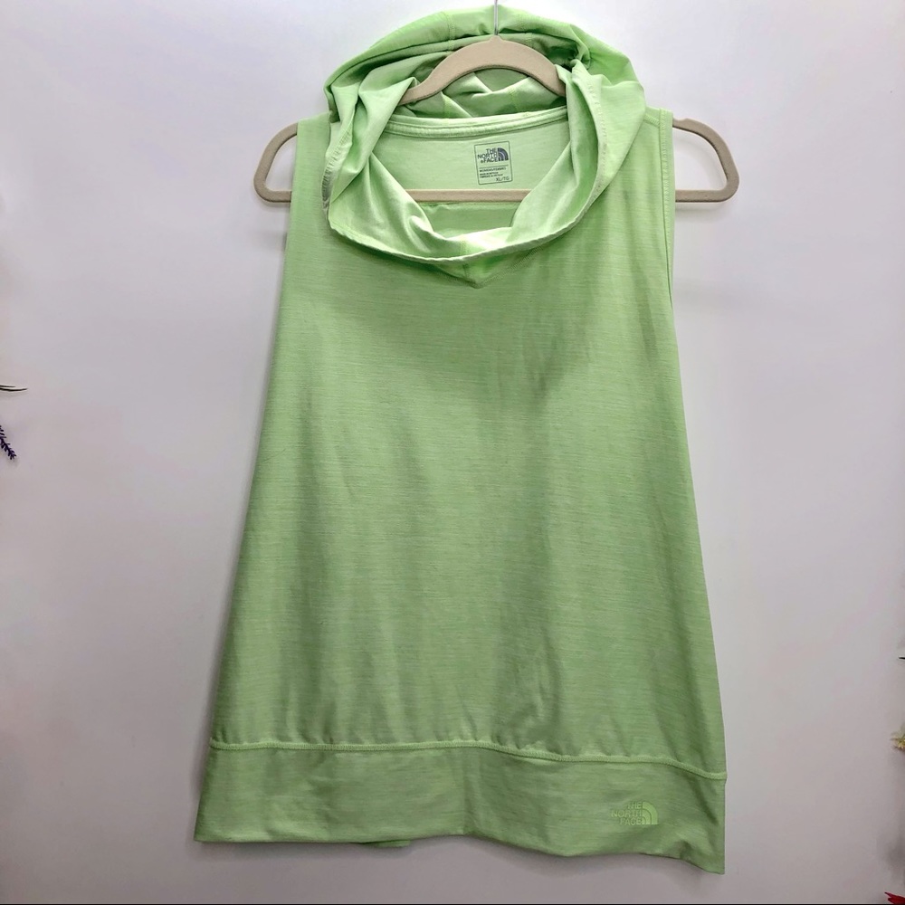 The North Face green sleeveless hoodie top